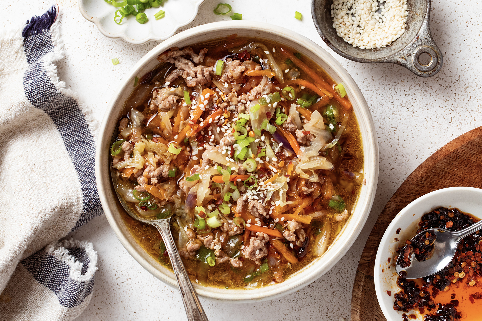 ‘Egg Roll in a Bowl’ Pork Soup