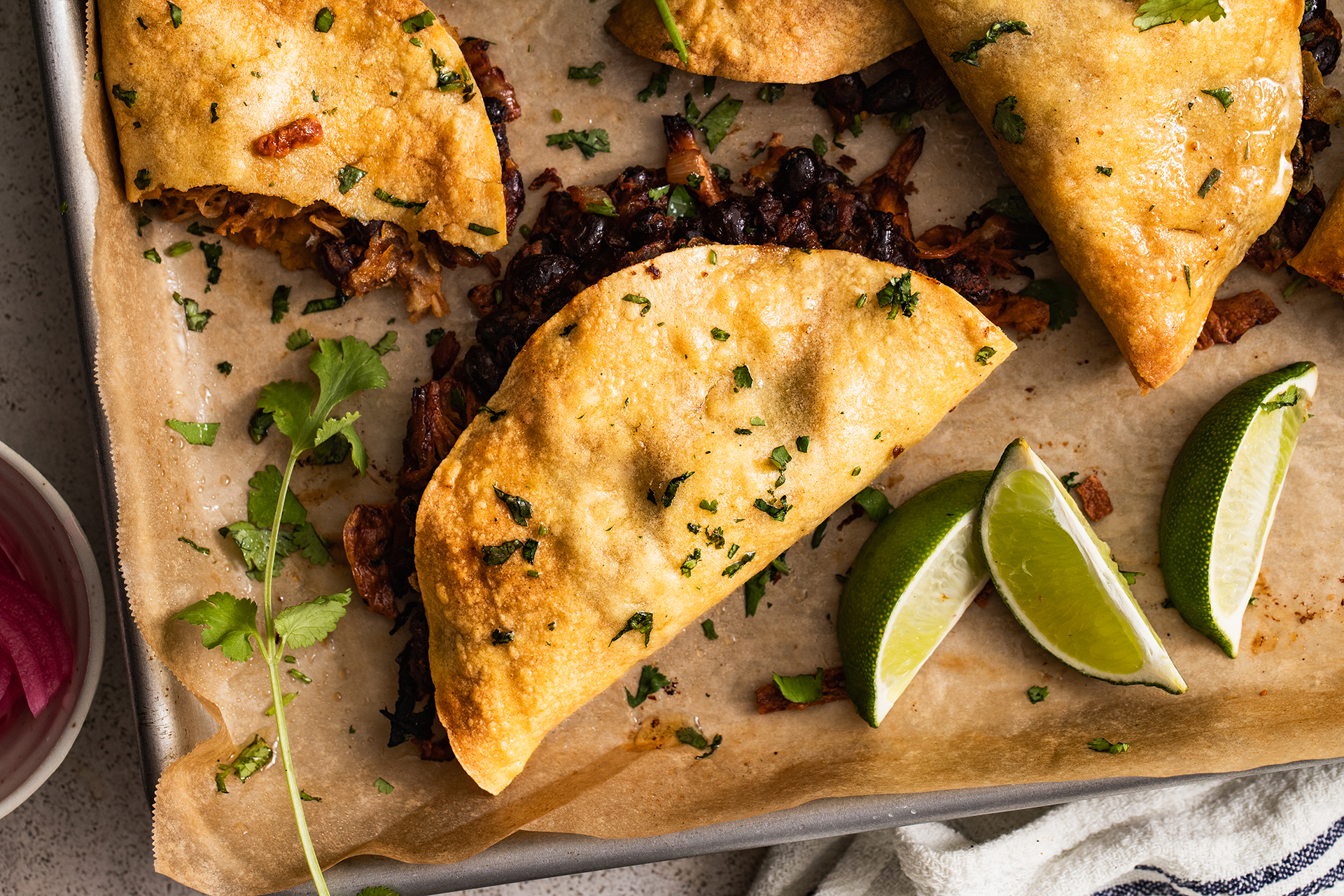 Crispy Pork and Black Bean Tacos