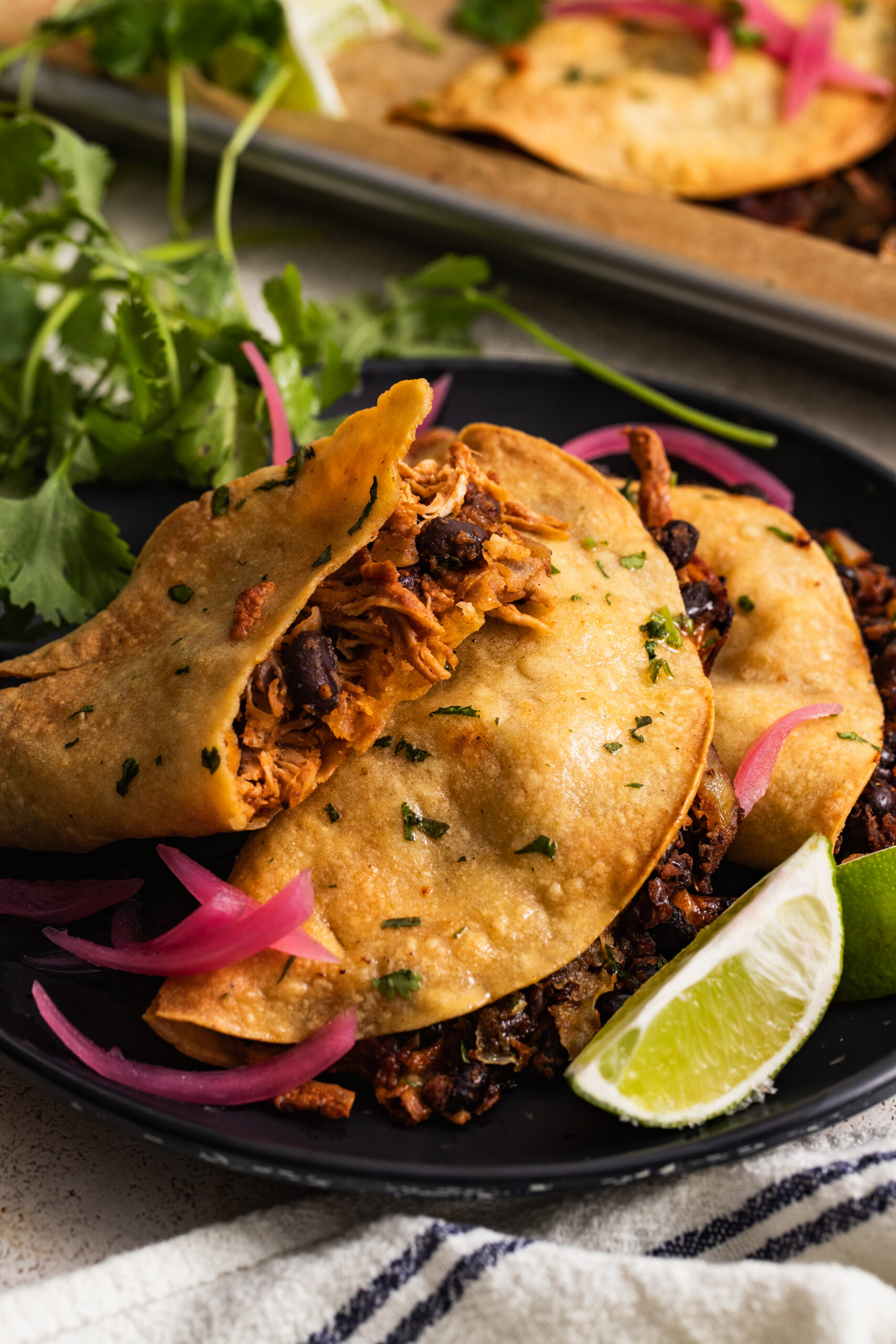 Crispy Pork and Black Bean Tacos