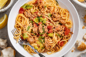 Italian Sausage, Lemon and Scallion Spaghetti