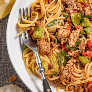 Italian Sausage, Lemon and Scallion Spaghetti