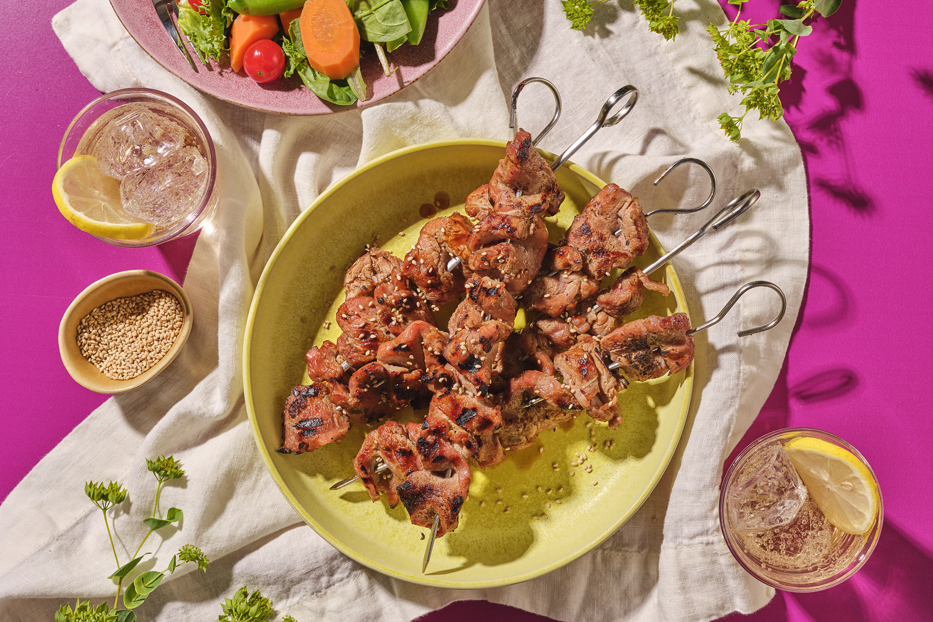 Grilled Korean BBQ Tenderloin Skewers