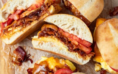 Bacon and Onion Breakfast Sandwiches