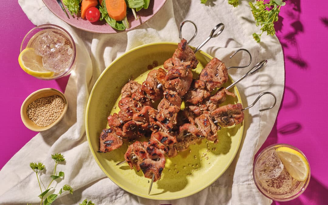 Grilled Korean BBQ Tenderloin Skewers