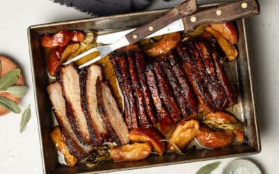 Crispy Pork Belly with Roasted Apples & Sage