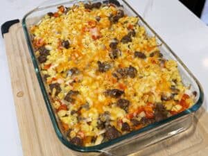 Easy sausage hash brown breakfast casserole