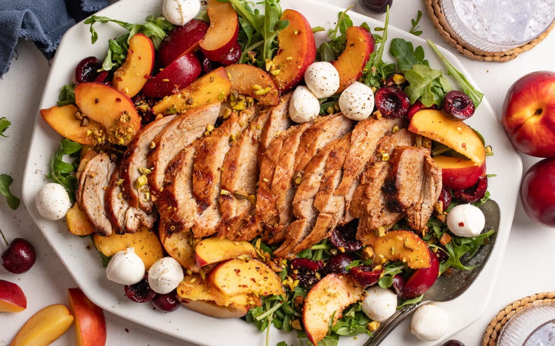 Grilled Pork Tenderloin + Stonefruit Salad