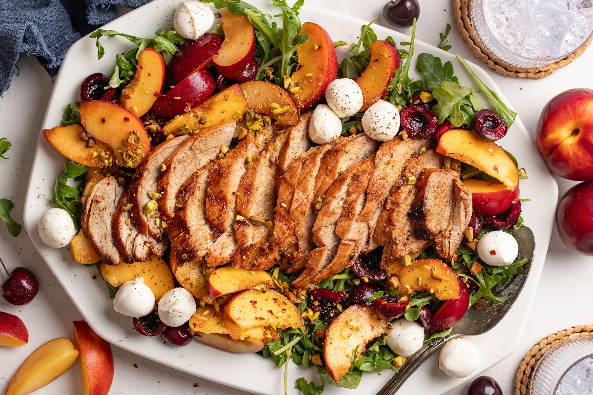 Grilled Pork Tenderloin + Stonefruit Salad